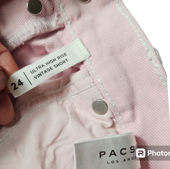 PacSun Denim Shorts Pink Tie Dye Size 24 - Picture 2 of 3